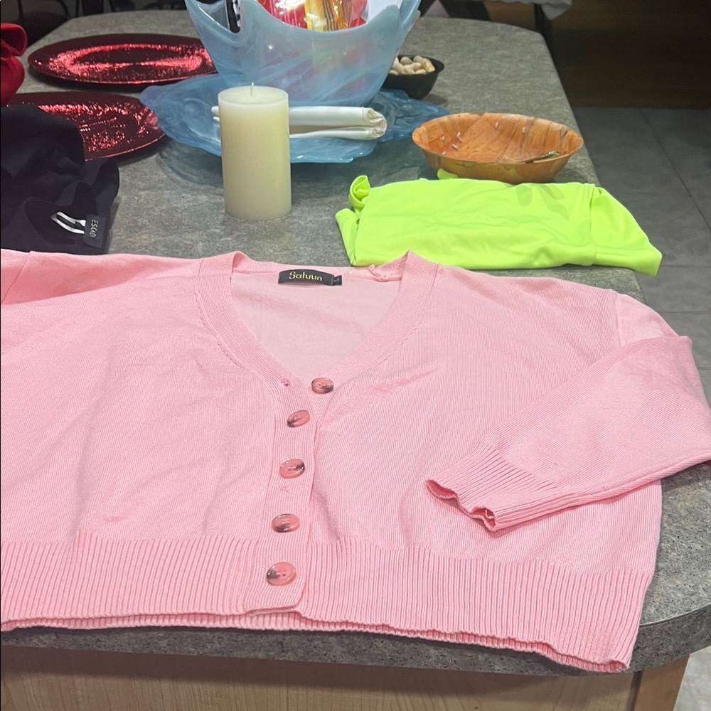 Sabina Light Pink Cardigan Sweater